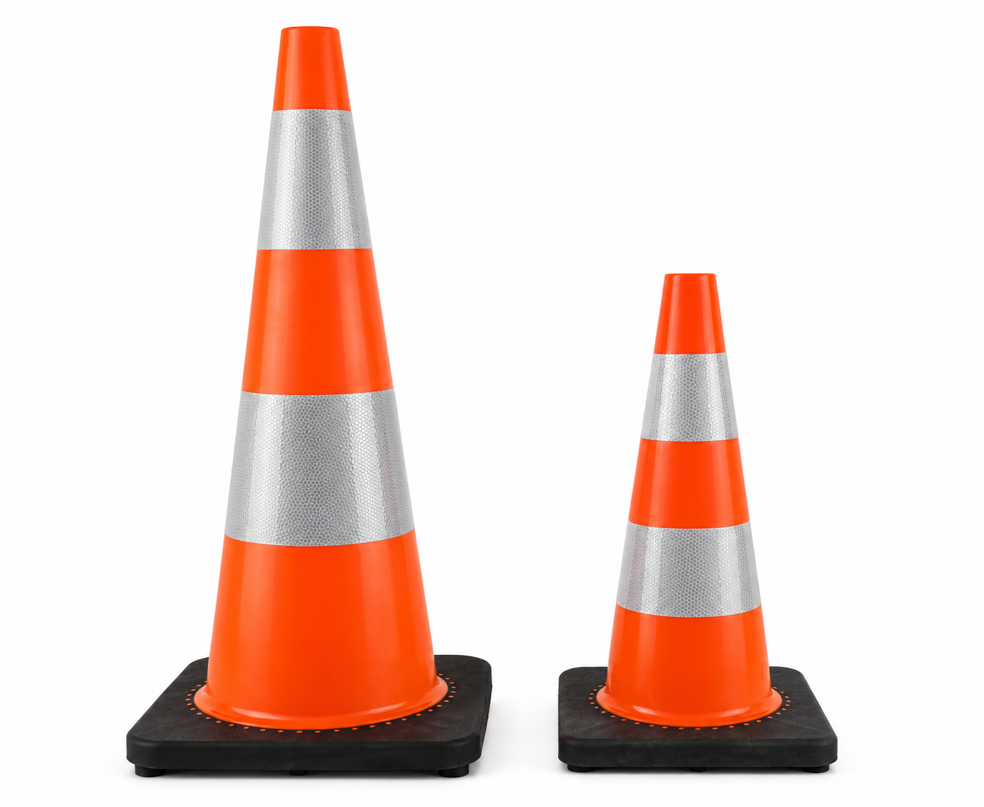 Cône de signalisation PU -75 cm avec base noir + Classe 2