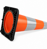 Verkeerskegel PU - 75 cm hoogte met zwarte voet + Klasse 2