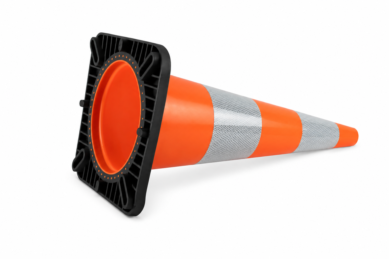 Verkeerskegel PU - 75 cm hoogte met zwarte voet + Klasse 2