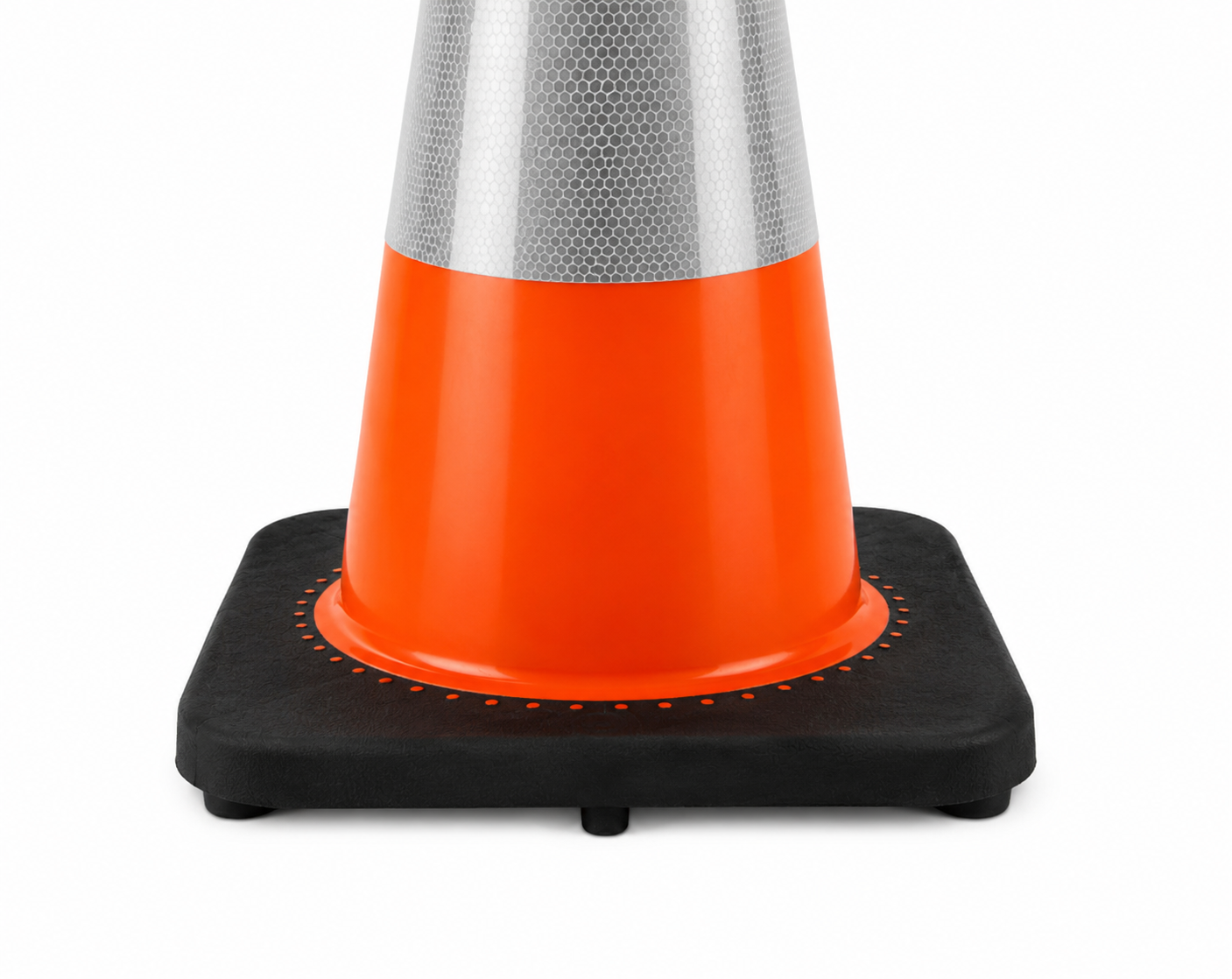 Verkeerskegel PU - 75 cm hoogte met zwarte voet + Klasse 2