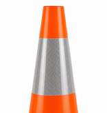 Verkeerskegel PU - 75 cm hoogte met zwarte voet + Klasse 2
