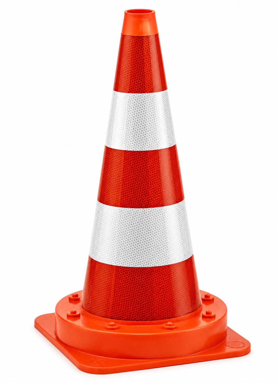 Eendelige verkeerskegel 50 cm SB 250 + volledig reflecterend RA2 Klasse 2