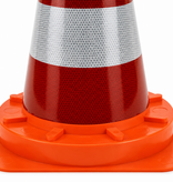 Eendelige verkeerskegel 50 cm SB 250 + volledig reflecterend RA2 Klasse 2