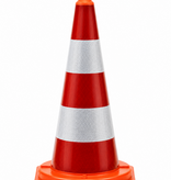 Eendelige verkeerskegel 75 cm SB 250 + volledig reflecterend RA2 Klasse 2