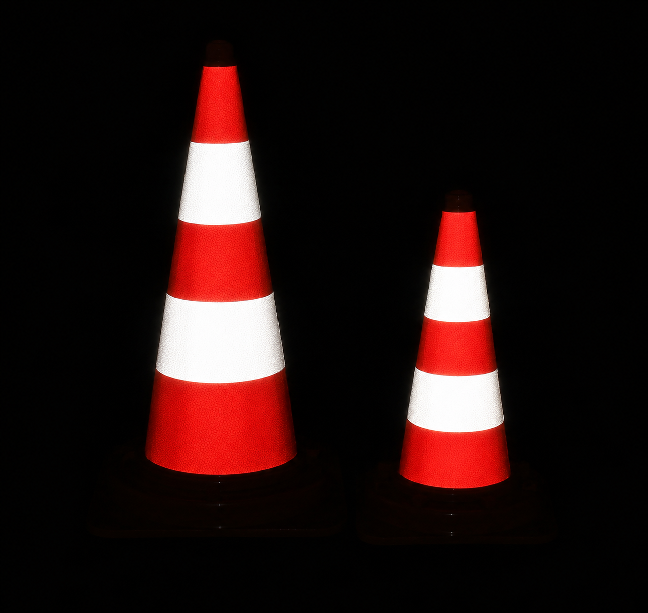 Eendelige verkeerskegel 75 cm SB 250 + volledig reflecterend RA2 Klasse 2
