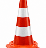 Eendelige verkeerskegel 75 cm SB 250 + volledig reflecterend RA2 Klasse 2