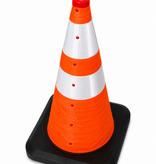 Heavy duty collapsible traffic cone 50 cm with integrated LED