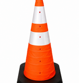 Heavy duty collapsible traffic cone 50 cm with integrated LED