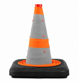 Heavy duty collapsible traffic cone 50 cm with integrated LED