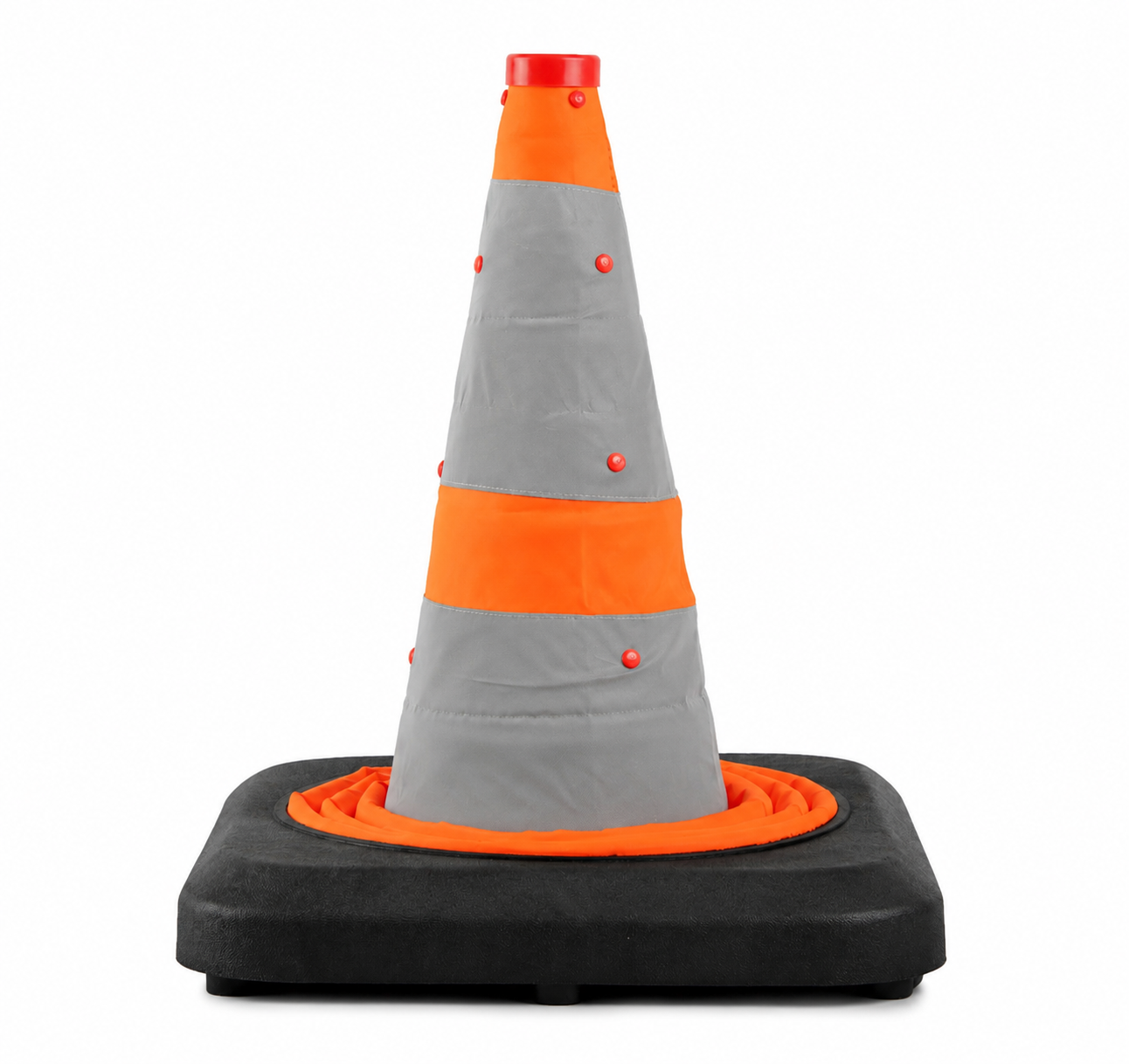 Heavy duty collapsible traffic cone 50 cm with integrated LED