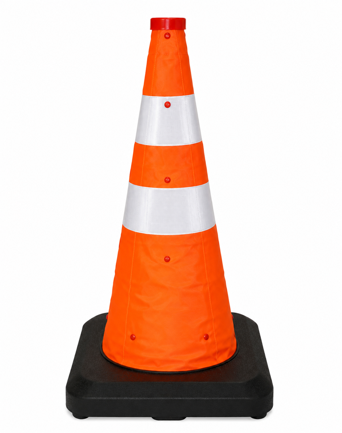 Heavy duty collapsible traffic cone 70 cm with integrated LED