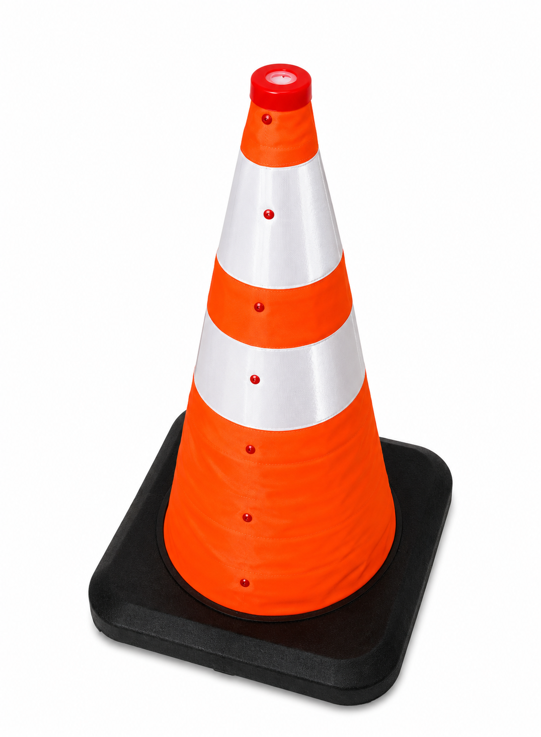 Heavy duty collapsible traffic cone 70 cm with integrated LED
