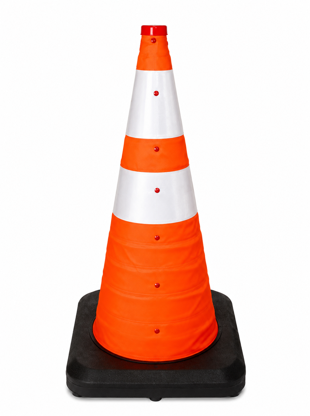 Heavy duty collapsible traffic cone 70 cm with integrated LED