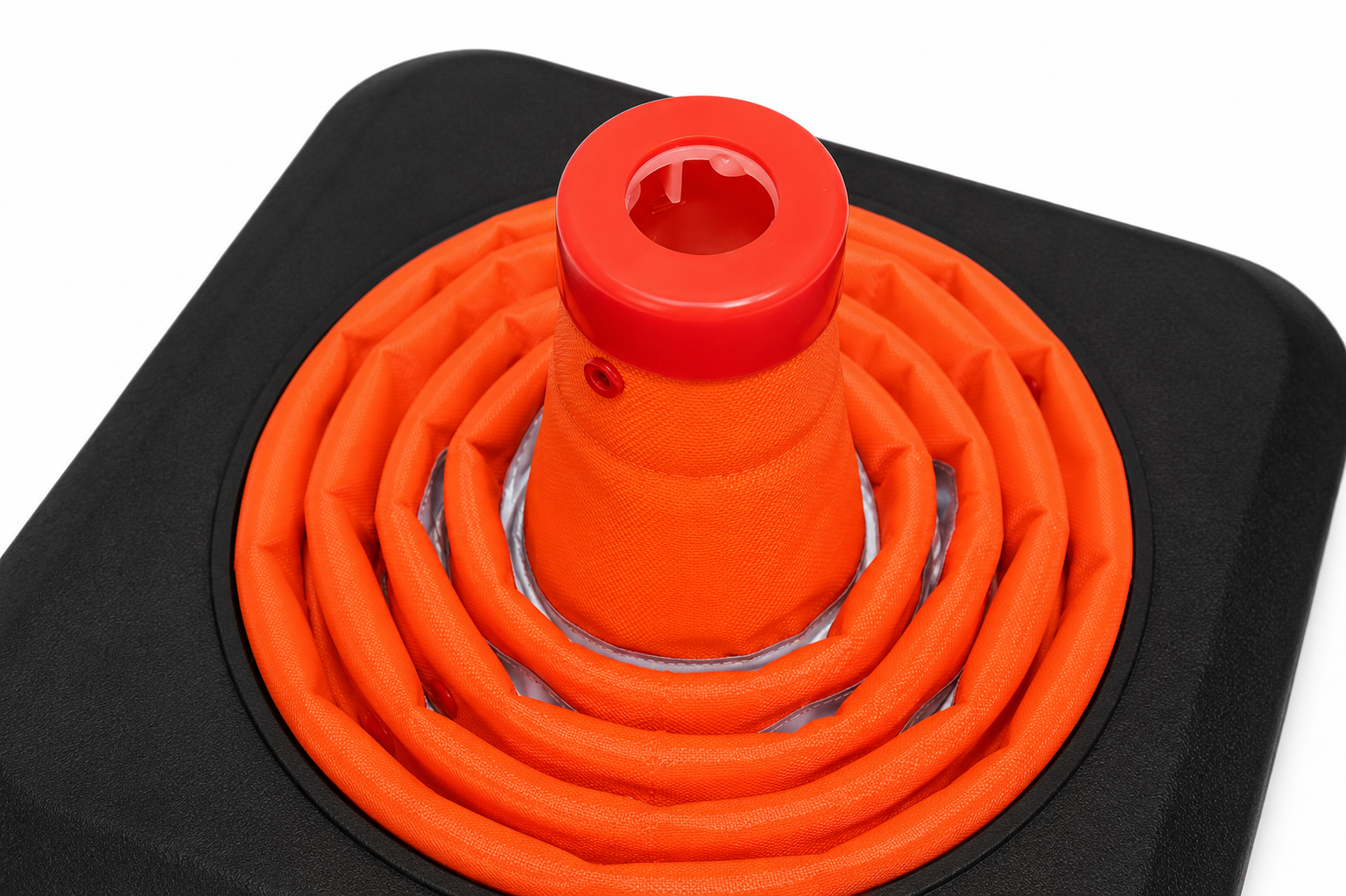 Heavy duty collapsible traffic cone 70 cm with integrated LED