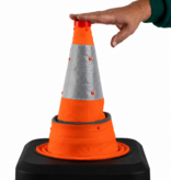 Heavy duty collapsible traffic cone 70 cm with integrated LED