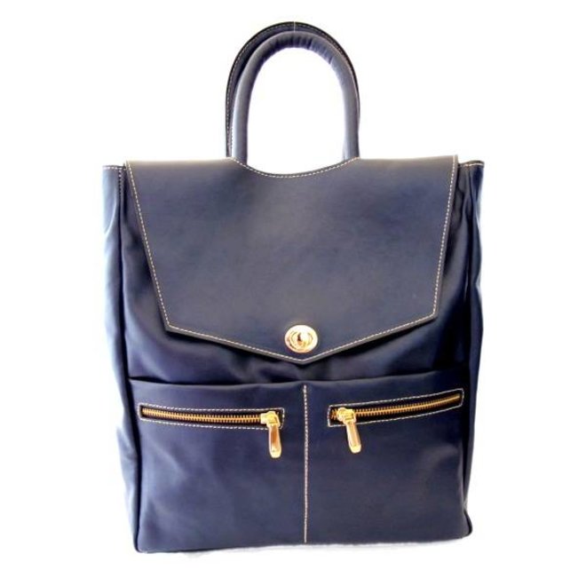JANE - MITTELGROßER LEDERRUCKSACK - NAVY BLUE - LIMITED EDITION