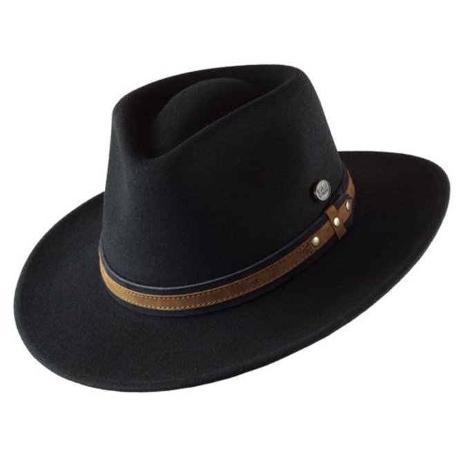 HAT "OUTDOOR" WOLL FELT FROM ECUADOR  - BLACK MELANGE