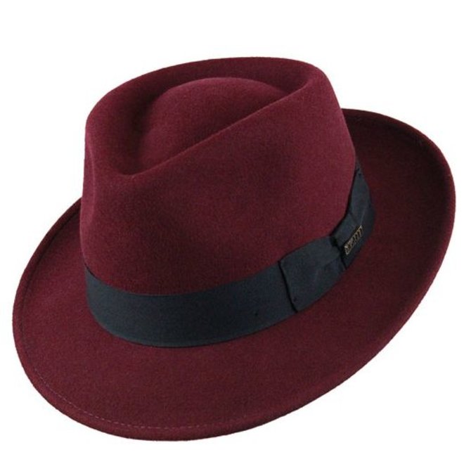 CAYAMBE HAT "QUICK STEP", WOOL FELT, FROM ECUADOR BURGUNDY SOUTH