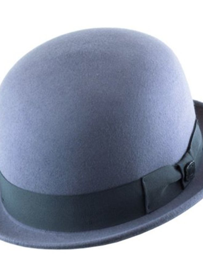grey derby hat