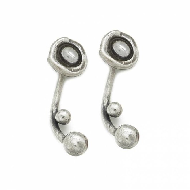 PENDIENTES DE METAL PLATEADO, REF. 172617-00