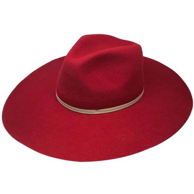 SOMBRERO FLEXIBLE "MONACO" FIELTRO DE LANA ECUADOR - ROJO