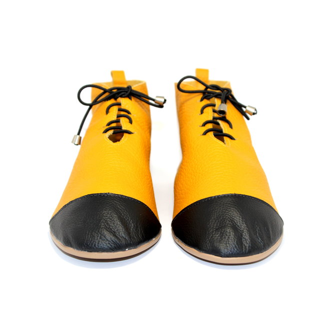 SCHUHE "NICKY" SOFT LEDER - MUSTARD - BRASILIEN - VOLARE NEW COLLECTION