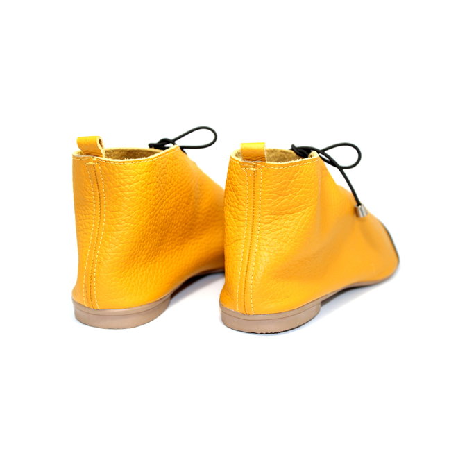 SHOES "NICKY" SOFT LEATHER - MUSTARD - BRASIL - VOLARE NEW COLLECTION