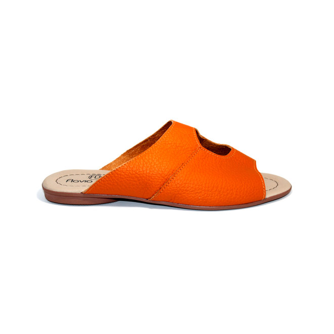 SANDALS "STELLA" SOFT LEATHER - ORANGE - BRASIL - VOLARE NEW COLLECTION