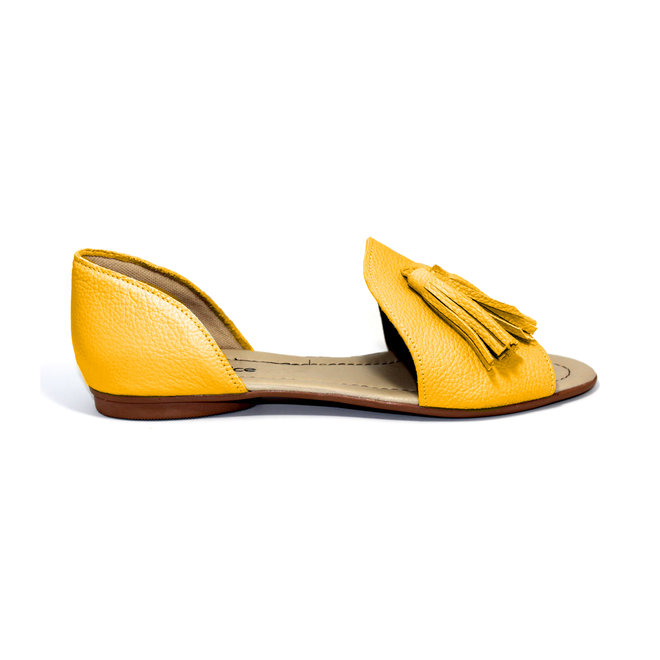 SANDALIAS "SOPHIA" CUERO SUAVE - MOSTAZA -  BRAZIL - VOLARE NEW COLLECTION