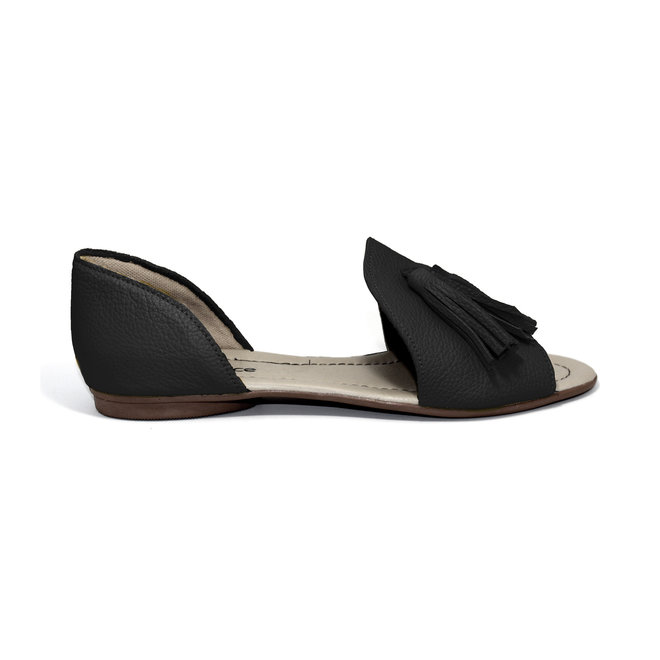 SANDALIAS "SOPHIA" CUERO SUAVE - NEGRO -  BRAZIL - VOLARE NEW COLLECTION