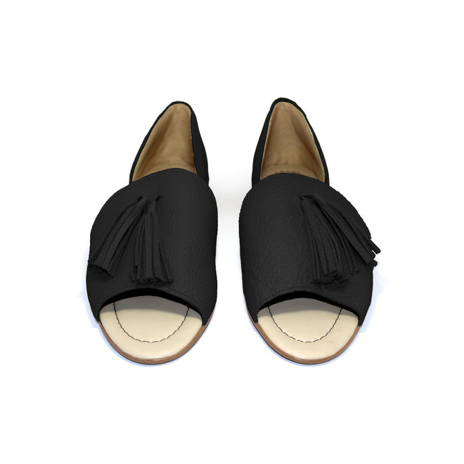 SANDALS "SOPHIA" SOFT LEATHER - BLACK - BRASIL - VOLARE NEW COLLECTION