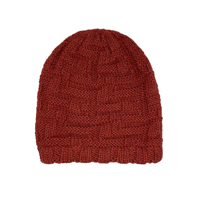 GORRO "BRICK" -100% LANA DE ALPACA - TERRAKOTA - HECHO A MANO