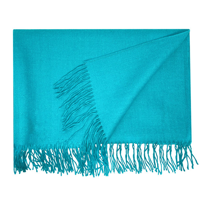 BIG SCHAWL - 100% BABY ALPACA WOOL - TURQUESSE