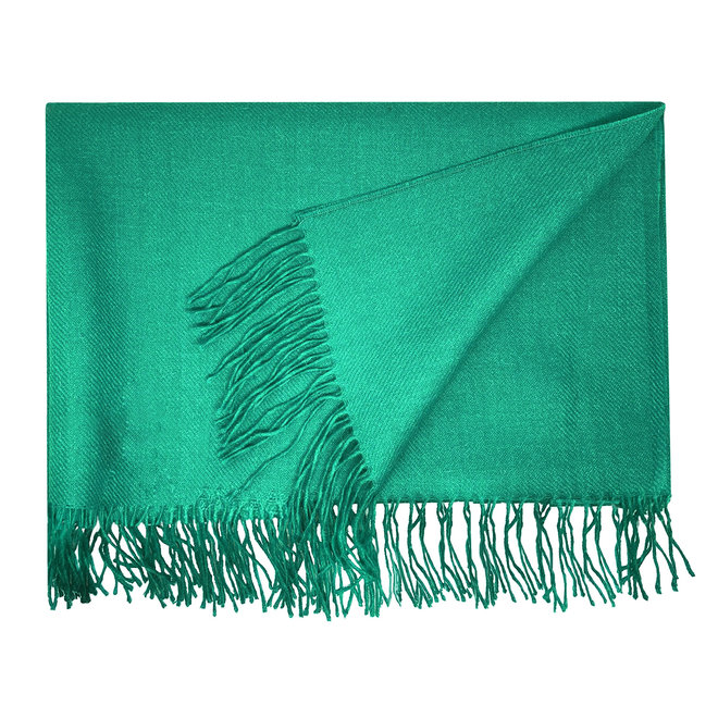 BIG SCHAWL - 100% BABY ALPACA WOOL - EMERALD GREEN