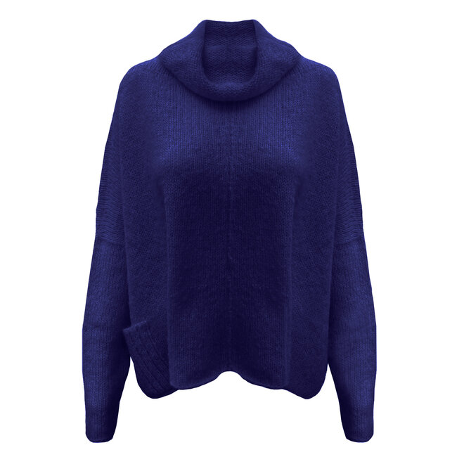 PULLOVER "KALY" - 100% ALPACA WOOL - CLASSIC - BLUEHANDMADE