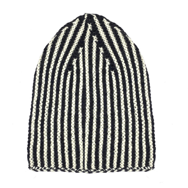 CAP LINES- 100% ALPACA WOOL FINE - BLACK/WHITE