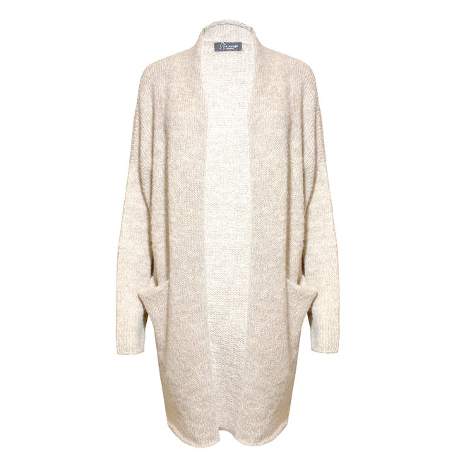 STRICKJACKE "SACO GAIA" - 100% ALPACA WOOL - CREME WHITE