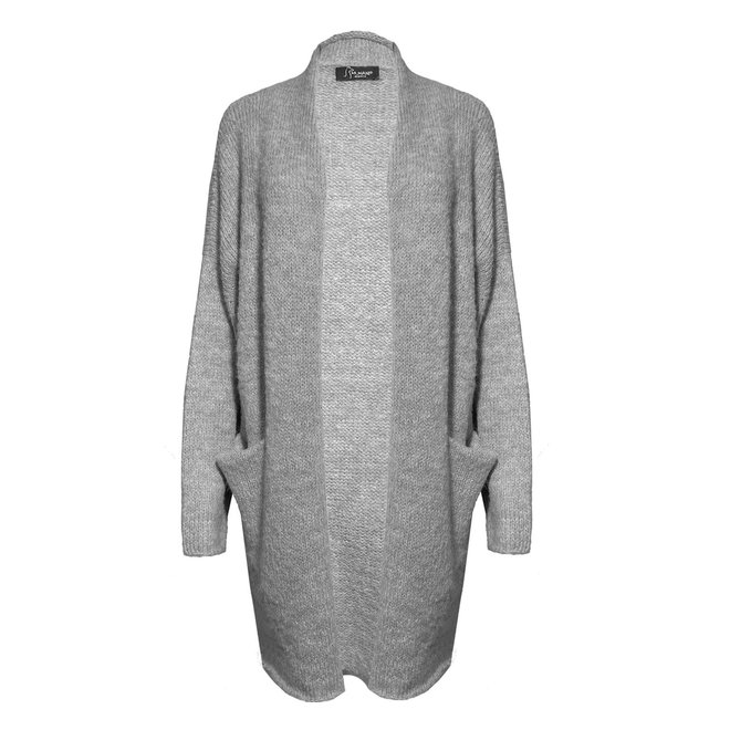 STRICKJACKE "SACO GAIA" - 100% ALPACA WOOL - LIGHT GREY