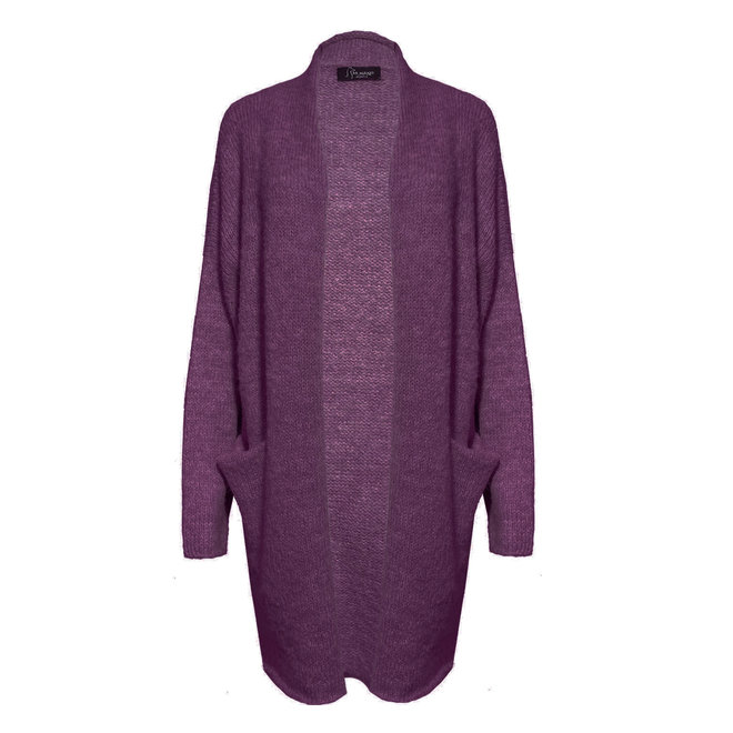 STRICKJACKE "SACO GAIA" - 100% ALPACA WOOL - LILA