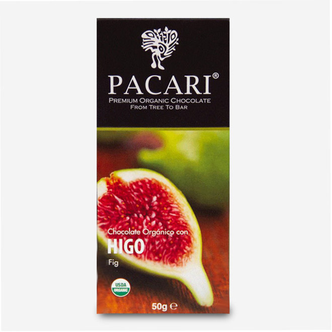 ORGANIC RAW "CHOCOLATE WITH FIG" - 60% COCOA - 50g  - ECUADOR