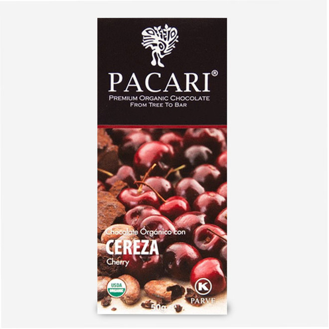 CHOCOLATE "ORGÁNICO CON CEREZA" - 60% CACAO - 50g - ECUADOR