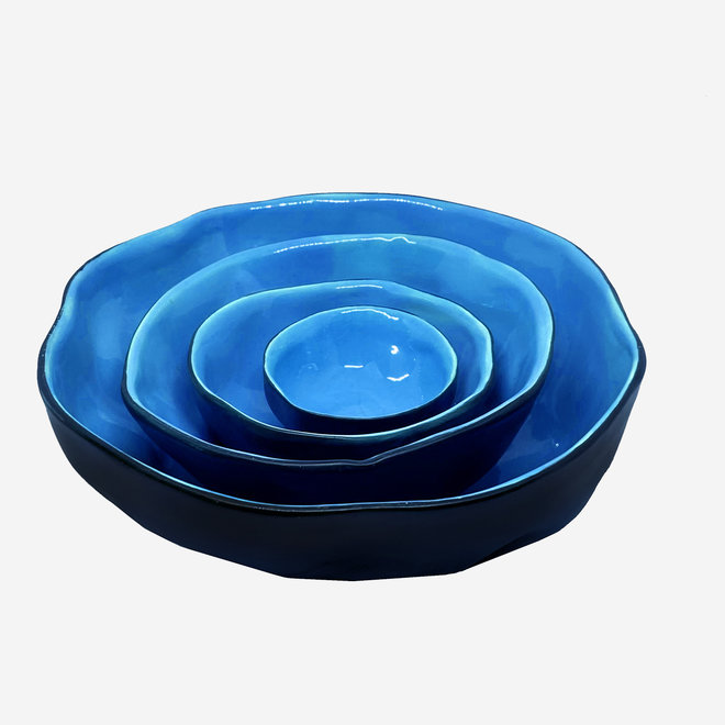 "AQUARELA DO BRASIL COLLECTION" SET DE PLATOS DE CERÁMICA DE FORMAS ORGÁNICAS - 4 PIEZAS - HANDMADE