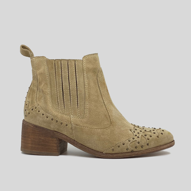 BOTINES 100% CUERO NOBUK HECHOS A MANO EN CHILE - BEIGE