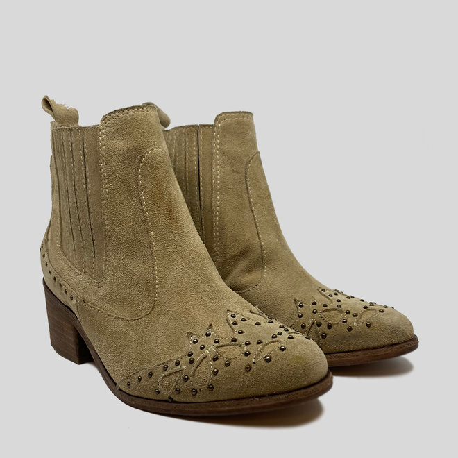 BOOTS 100% SUEDE LEATHER HANDMADE FROM CHILE - BEIGE