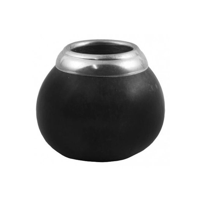 MATE POT CALABAZA VIROLA - BLACK - SMALL - ARGENTINA