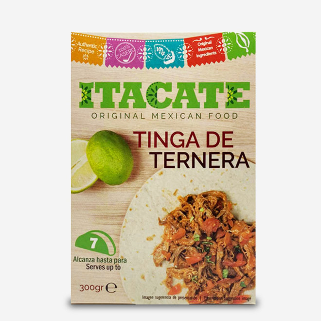 KALBFLEISCH MIT GEWÜRZEN "TINGA DE TERNERA" - TACOFÜLLUNG -  300g - MEXIKO