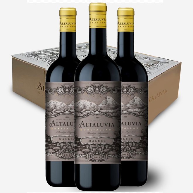 ALTALUVIA - 100% MALBEC - CAJA DE 3 BOTELLAS - 2018 - ARGENTINA NOTABLE!