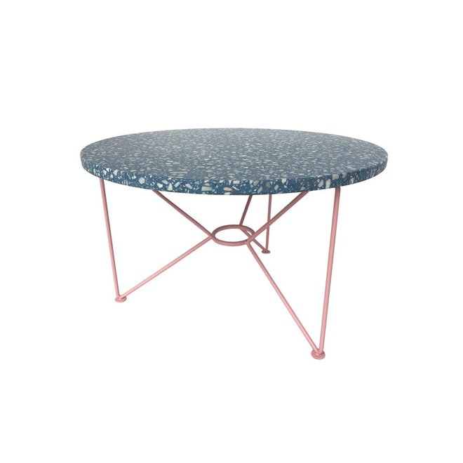 LOW TABLE "MEMPHIS" TERRAZZO" BLUE/PINK