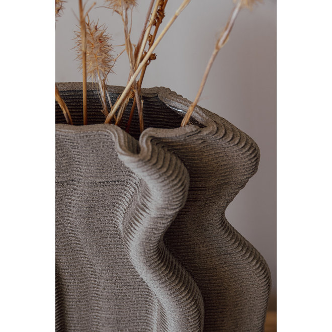 VASE "TANNEN" - 3D PRINTING CERAMIC - GRAY