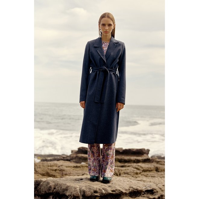 ABRIGO "MARIE GRACE" - 100% LANA - AZUL - PERÚ